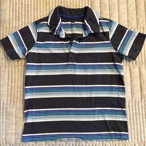 Tea Collection Striped Polo Shirt with Blue and White Accents